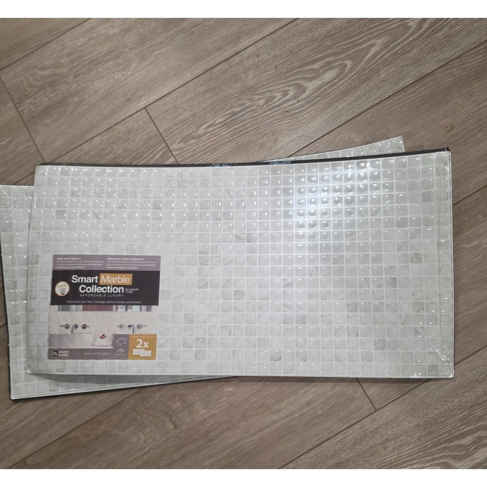 Smart Marble Collection Peel & Stick Wall Tiles 2 packs of 2 each 4 total new